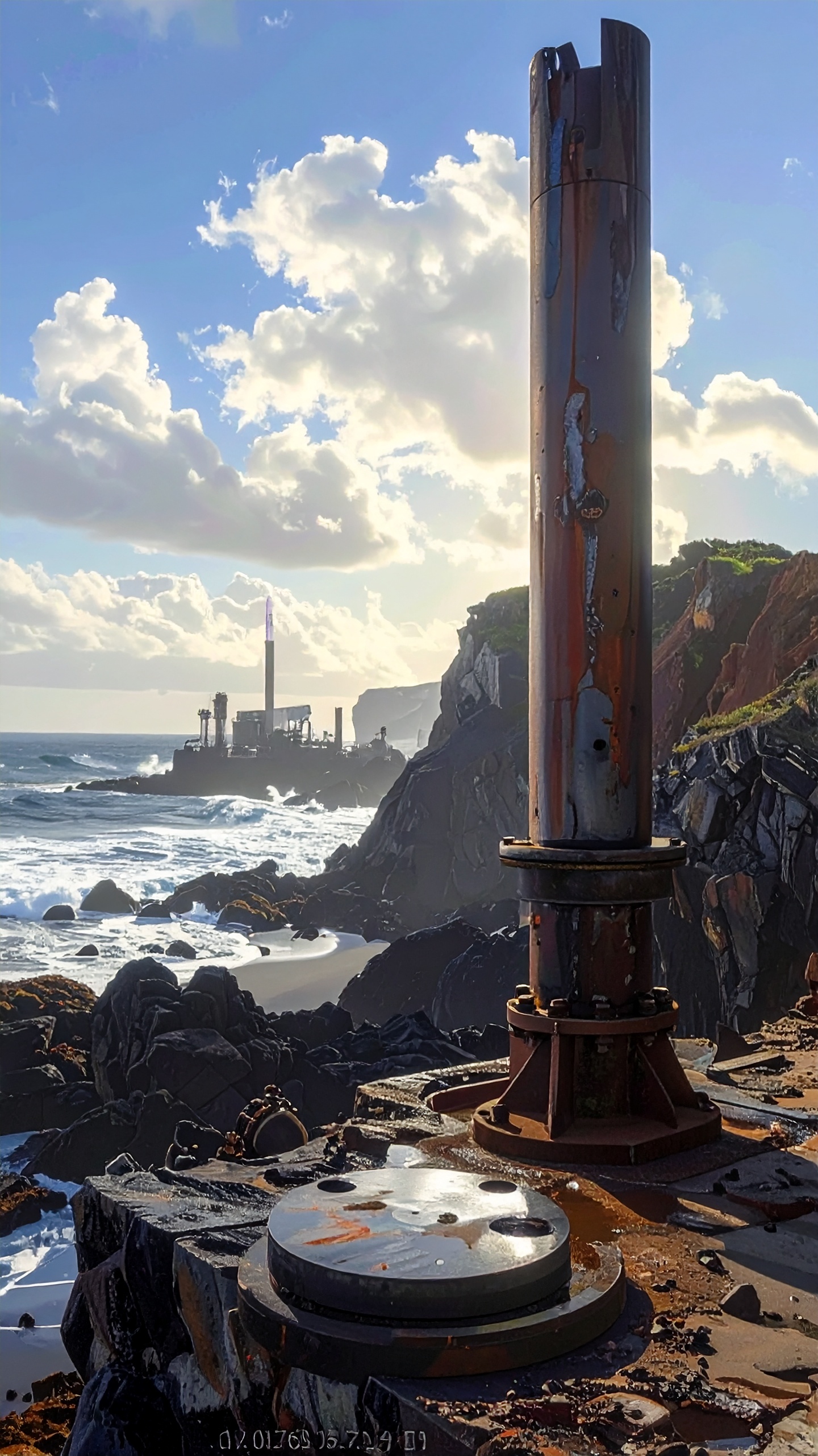 Rusty Metal Structure by the Coast